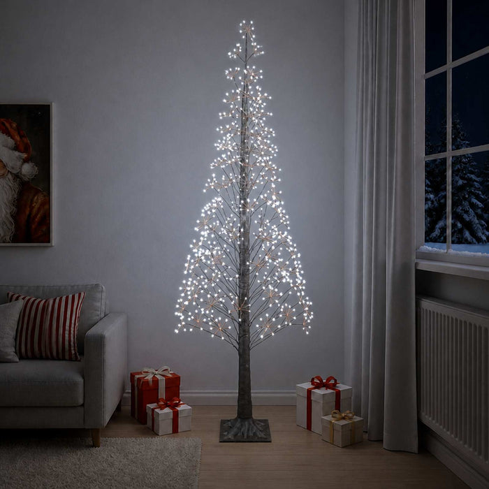 Brad de Crăciun tip stea Maro 240 cm Plastic 688 LED-uri - WALTI WALTI