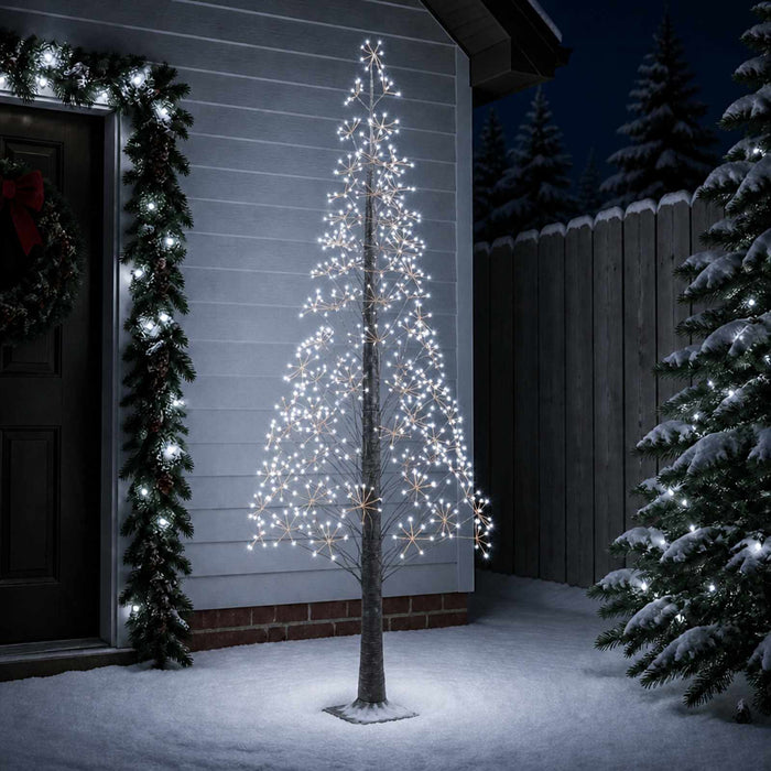 Brad de Crăciun tip stea Maro 240 cm Plastic 688 LED-uri - WALTI WALTI