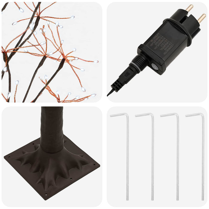 Brad de Crăciun tip stea Maro 240 cm Plastic 688 LED-uri - WALTI WALTI