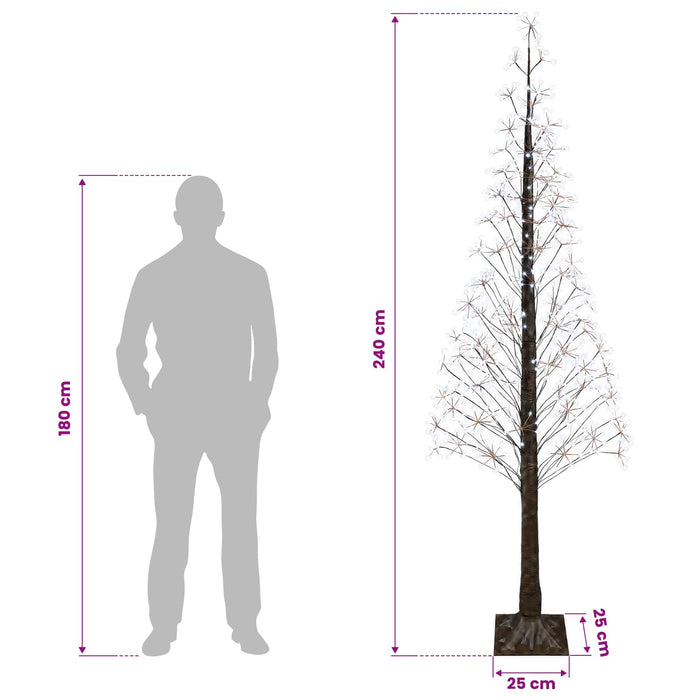 Brad de Crăciun tip stea Maro 240 cm Plastic 688 LED-uri - WALTI WALTI