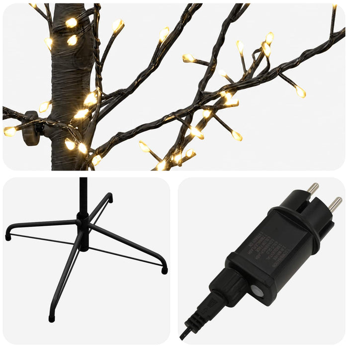 Brad de Crăciun mesteacăn Negru 47 x 210 cm Oțel 567 LED-uri - WALTI WALTI