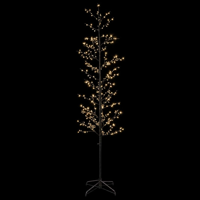 Brad de Crăciun mesteacăn Negru 47 x 210 cm Oțel 567 LED-uri - WALTI WALTI