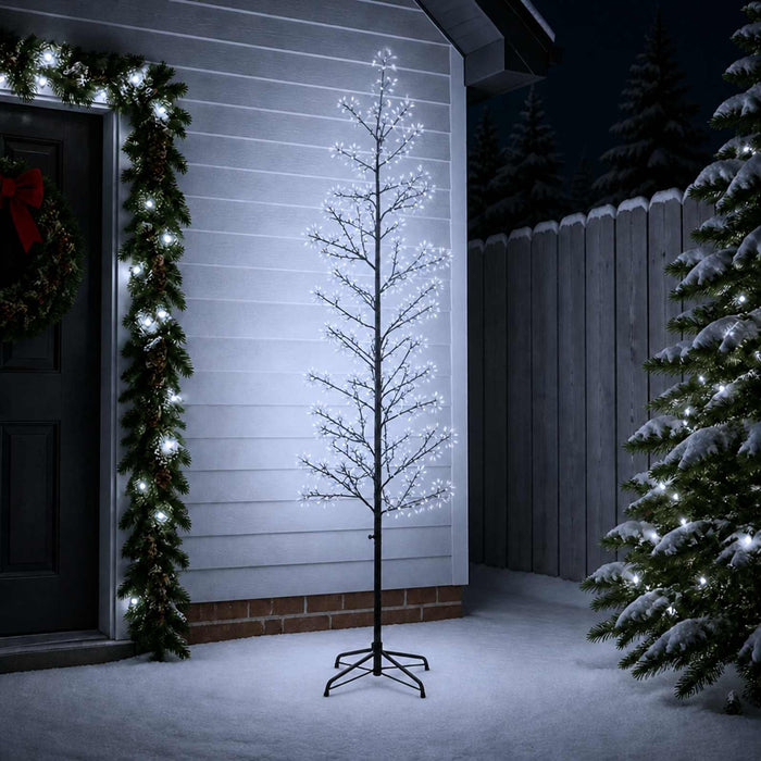 Brad de Crăciun mesteacăn Negru 47 x 240 cm Oțel 675 LED-uri - WALTI WALTI