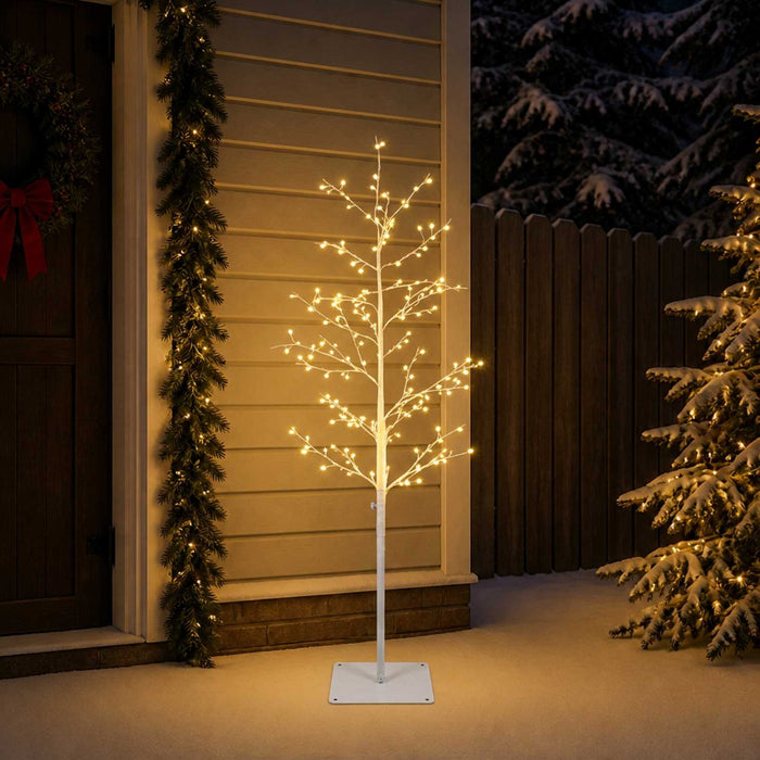 Brad de Crăciun mesteacăn Alb 150 cm Oțel 360 LED-uri - WALTI WALTI