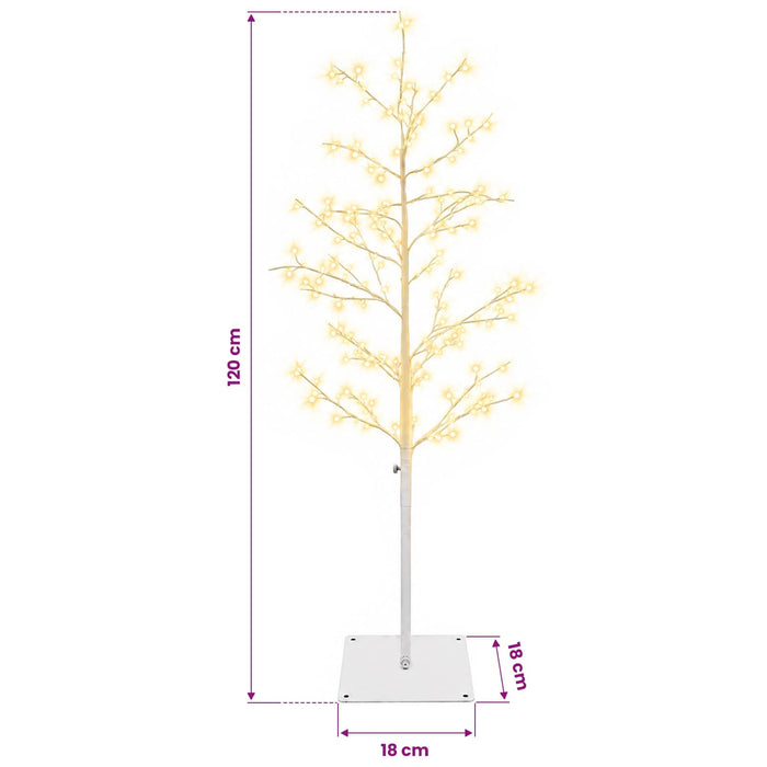 Brad de Crăciun mesteacăn Alb 18 x 18 x 120 cm Oțel 279 LED-uri - WALTI WALTI