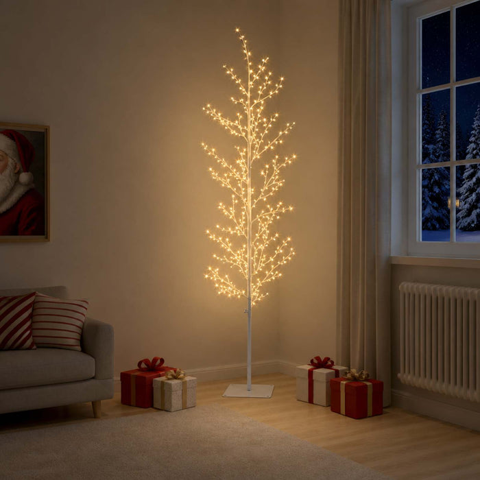 Brad de Crăciun mesteacăn Alb 20 x 20 x 180 cm Oțel 459 LED-uri - WALTI WALTI