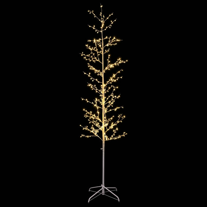 Brad de Crăciun mesteacăn Alb 47 x 210 cm Oțel 567 LED-uri - WALTI WALTI
