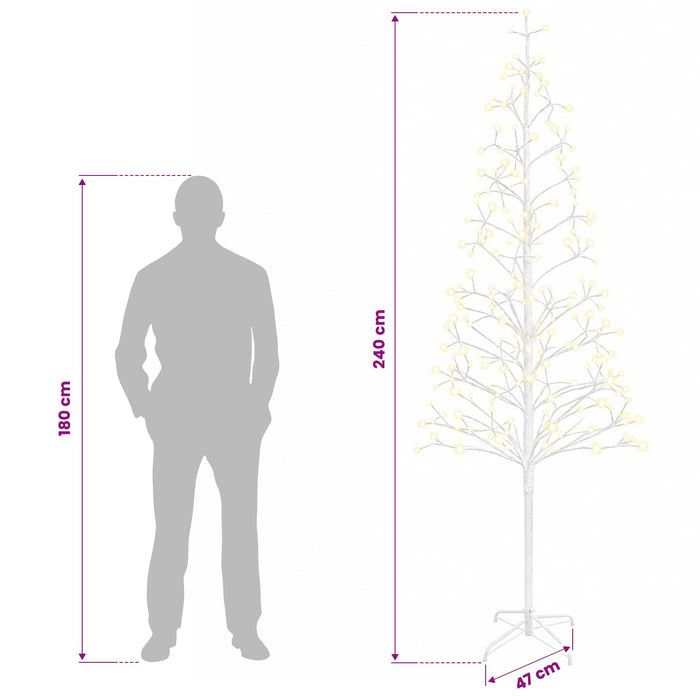 Brad de Crăciun din ghirlandă LED Alb 47 x 240 cm Oțel - WALTI WALTI