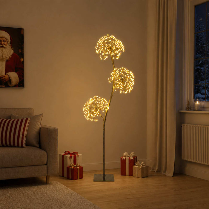 Brad de Crăciun LED în formă de S Negru 18 x 18 x 150 cm Oțel - WALTI WALTI