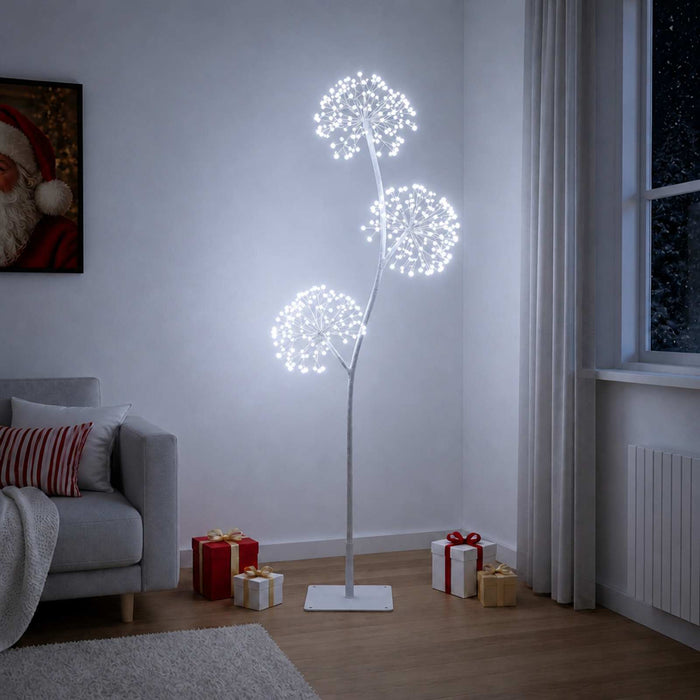 Brad de Crăciun LED în formă de S Alb 18 x 18 x 150 cm Oțel - WALTI WALTI