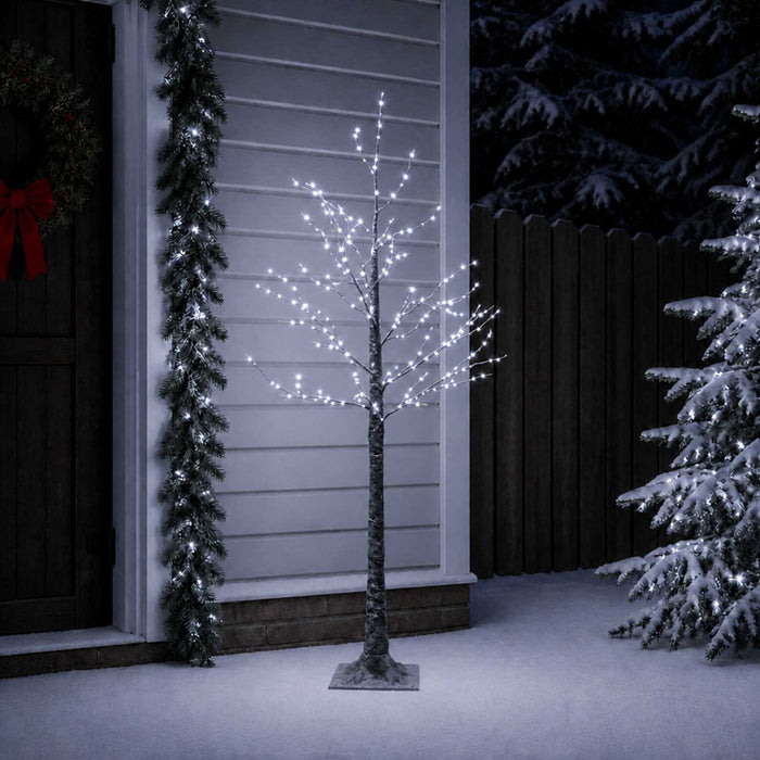 Brad de Crăciun nins cu LED Maro 22 x 22 x 120 cm Plastic - WALTI WALTI