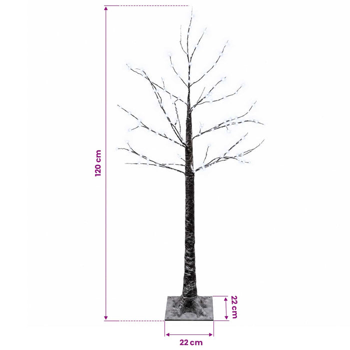 Brad de Crăciun nins cu LED Maro 22 x 22 x 120 cm Plastic - WALTI WALTI
