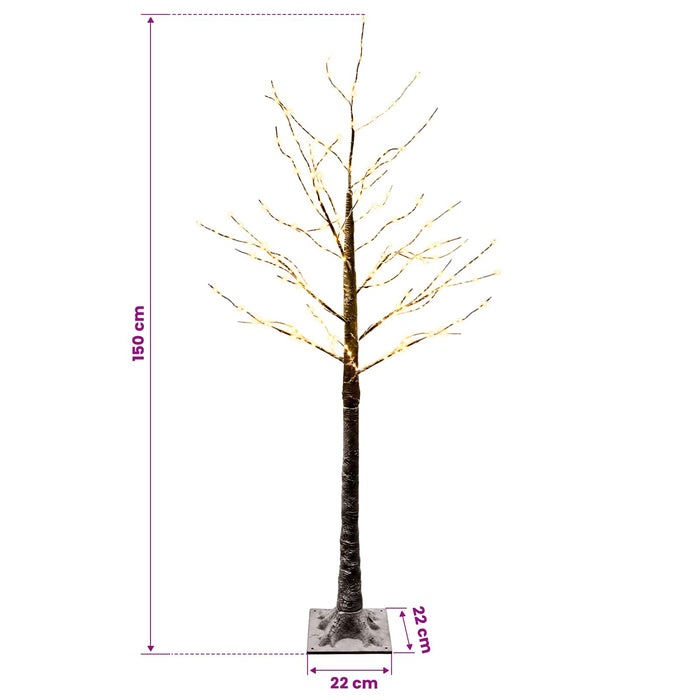 Brad de Crăciun nins cu LED Maro 22 x 22 x 150 cm Plastic - WALTI WALTI