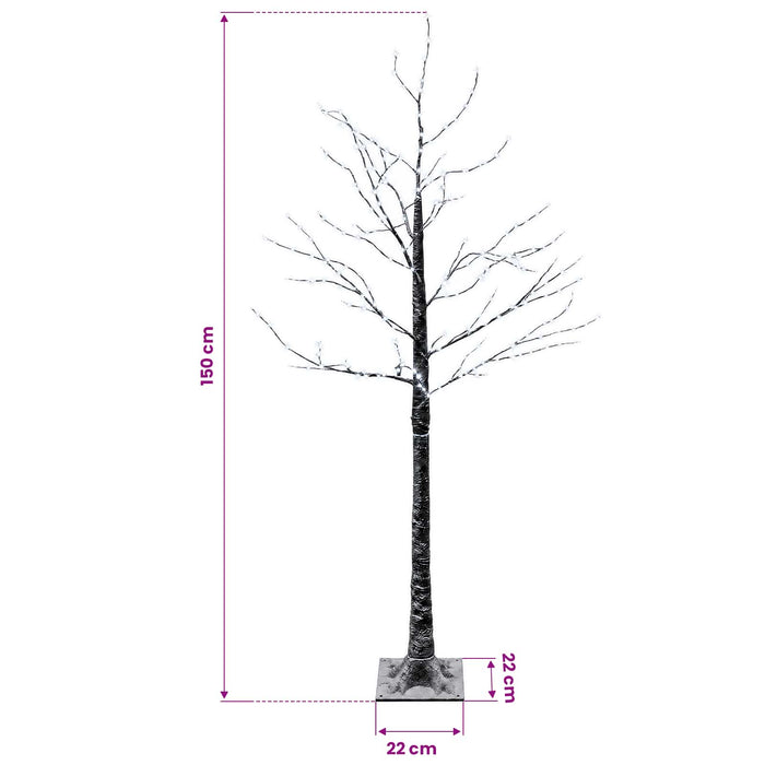 Brad de Crăciun nins cu LED Maro 22 x 22 x 150 cm Plastic - WALTI WALTI