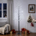Brad de Crăciun nins cu LED Maro 25 x 25 x 210 cm Plastic - WALTI WALTI
