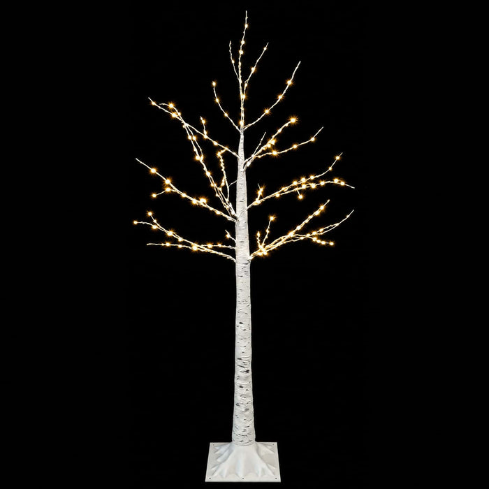 Brad de Crăciun tip mesteacăn Alb 22 x 22 x 120 cm Plastic - WALTI WALTI