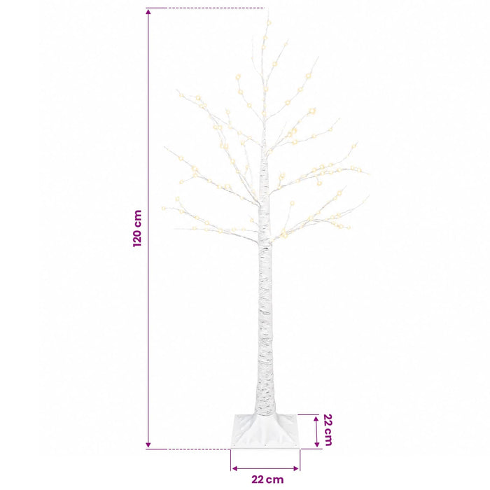Brad de Crăciun tip mesteacăn Alb 22 x 22 x 120 cm Plastic - WALTI WALTI