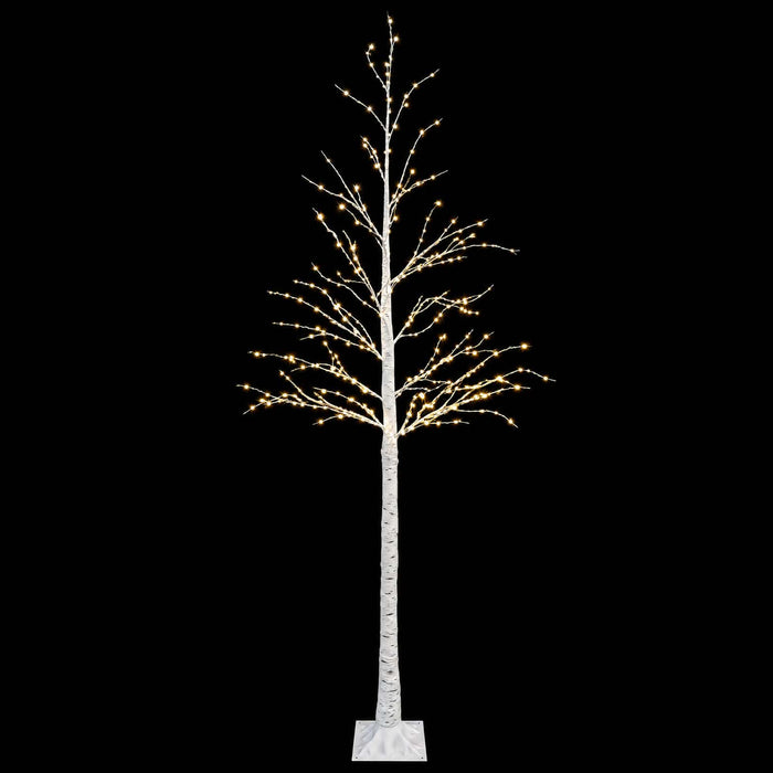 Mesteacăn de Crăciun Alb 25 x 25 x 210 cm Plastic 406 LED-uri - WALTI WALTI
