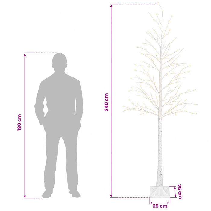 Brad de Crăciun mesteacăn Alb 25 x 25 x 240 cm Plastic - WALTI WALTI