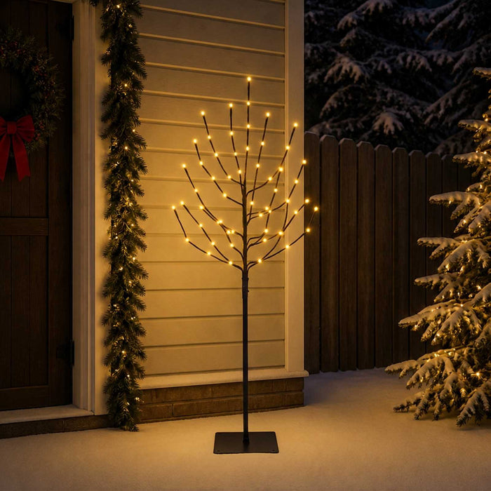 Brad de Crăciun LED Negru 18 x 18 x 150 cm Oțel 140 LED-uri - WALTI WALTI