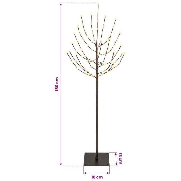 Brad de Crăciun LED Negru 18 x 18 x 150 cm Oțel 140 LED-uri - WALTI WALTI