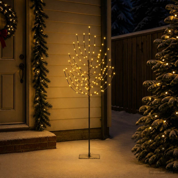 Brad de Crăciun LED Negru 20 x 20 x 180 cm Oțel 160 LED-uri - WALTI WALTI