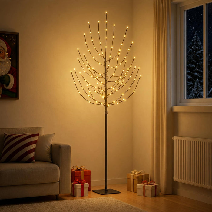 Brad de Crăciun LED Negru 20 x 20 x 180 cm Oțel 160 LED-uri - WALTI WALTI