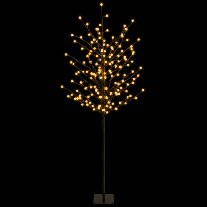 Brad de Crăciun cu globuri LED Negru 18 x 18 x 150 cm Oțel WALTI