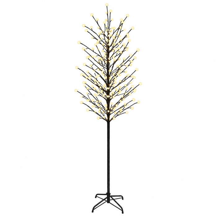 Brad de Crăciun cu globuri LED Negru 240 cm Oțel 280 LED-uri - WALTI WALTI