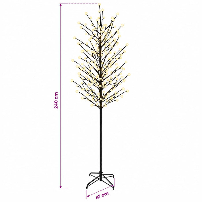 Brad de Crăciun cu globuri LED Negru 240 cm Oțel 280 LED-uri - WALTI WALTI