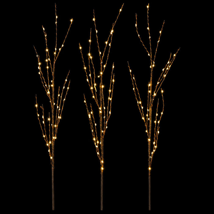 Decorațiune de Crăciun crenguță din cupru cu LED 3 buc. Maro WALTI