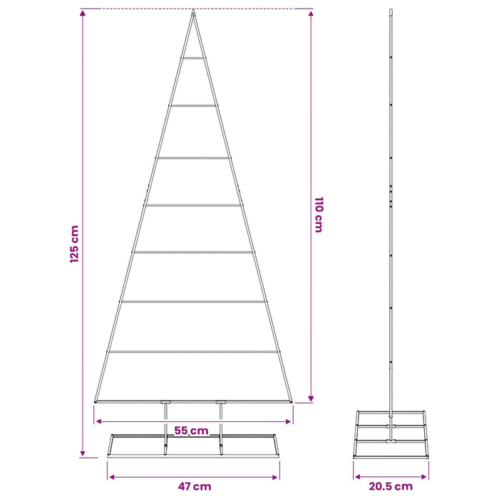 Pom de Crăciun din metal KUOPIO 125 cm Metal Negru WALTI