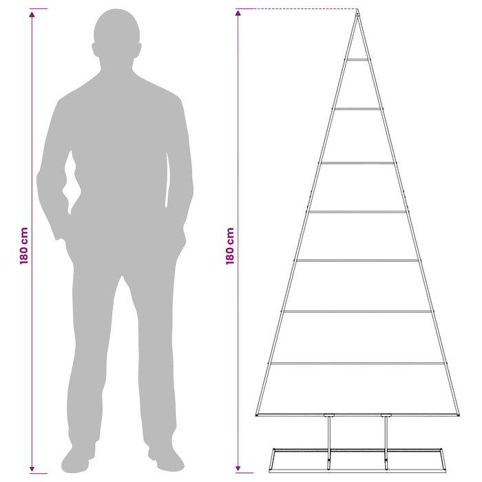 Pom de Crăciun din metal KUOPIO 180 cm Metal Negru WALTI