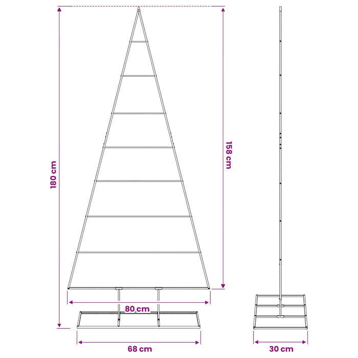 Pom de Crăciun din metal KUOPIO 180 cm Metal Negru WALTI
