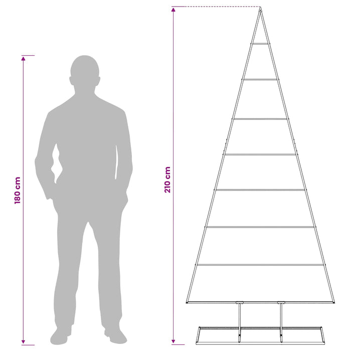 Pom de Crăciun din metal KUOPIO 210 cm Metal Negru - WALTI WALTI