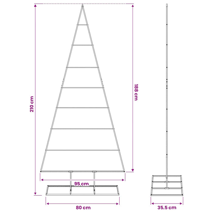 Pom de Crăciun din metal KUOPIO 210 cm Metal Negru - WALTI WALTI