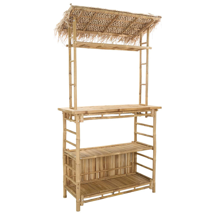 Masă de bar și scaune pentru exterior 3 buc. natural Bambus WALTI