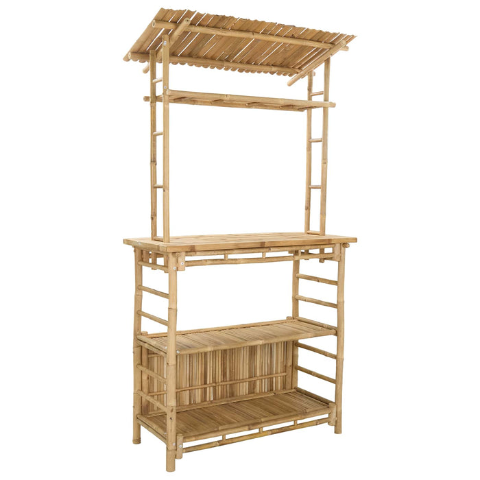 Masă de bar și scaune pentru exterior 3 buc. natural Bambus WALTI