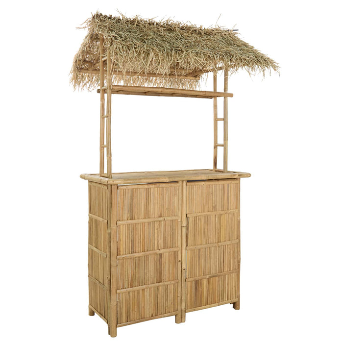 Masă de bar și scaune pentru exterior 3 buc. natural Bambus WALTI