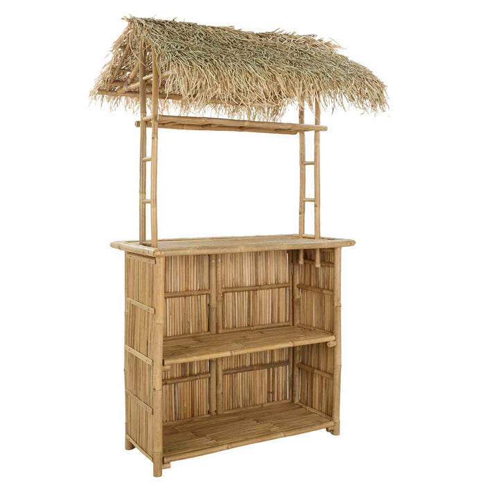 Masă de bar și scaune pentru exterior 3 buc. natural Bambus WALTI