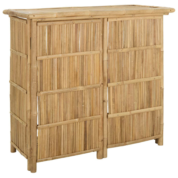 Masă de bar și scaune pentru exterior 3 buc. natural Bambus WALTI