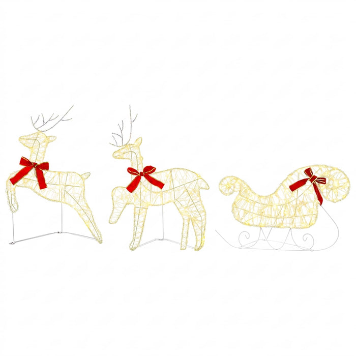 Ren de Crăciun cu sanie 5 buc. 100 LED-uri Alb cald WALTI