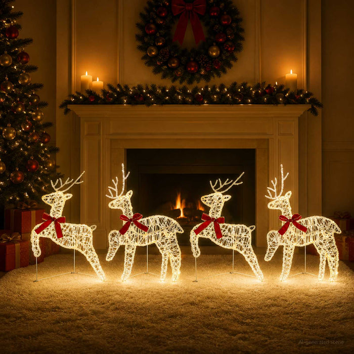 Ren de Crăciun 4 buc. 80 LED-uri Alb cald 43 x 19 x 65 cm WALTI