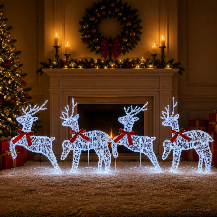 Ren de Crăciun 4 buc. 80 LED-uri Albastru 43 x 19 x 65 cm WALTI