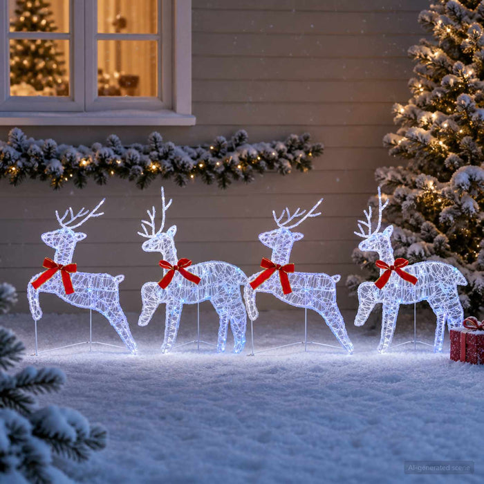 Ren de Crăciun 4 buc. 80 LED-uri Albastru 43 x 19 x 65 cm WALTI