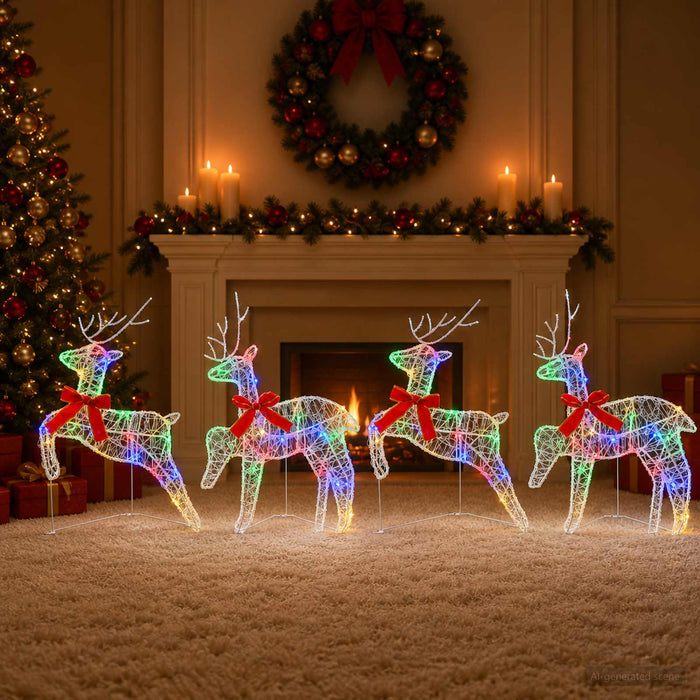 Ren de Crăciun 4 buc. 80 LED-uri Multicolor 43 x 19 x 65 cm - WALTI WALTI