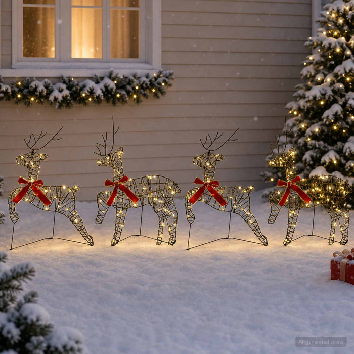Ren de Crăciun 4 buc. 80 LED-uri Alb cald 43 x 19 x 65 cm WALTI