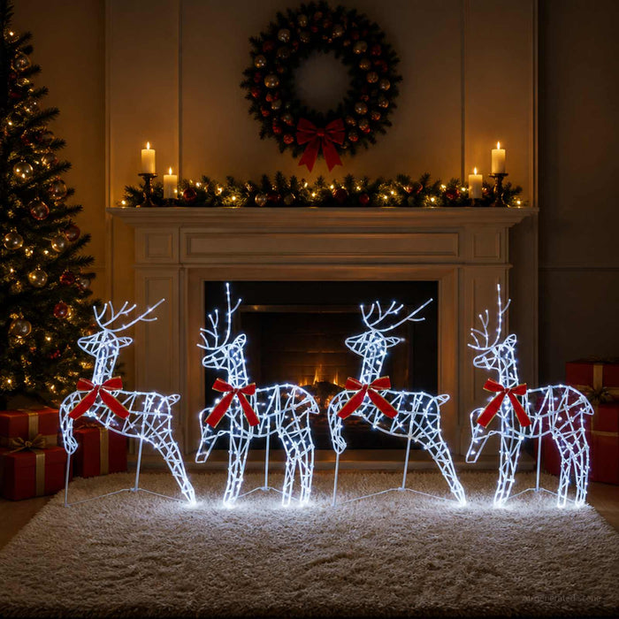 Ren de Crăciun 4 buc. 180 LED-uri Alb rece 43 x 19 x 65 cm - WALTI WALTI