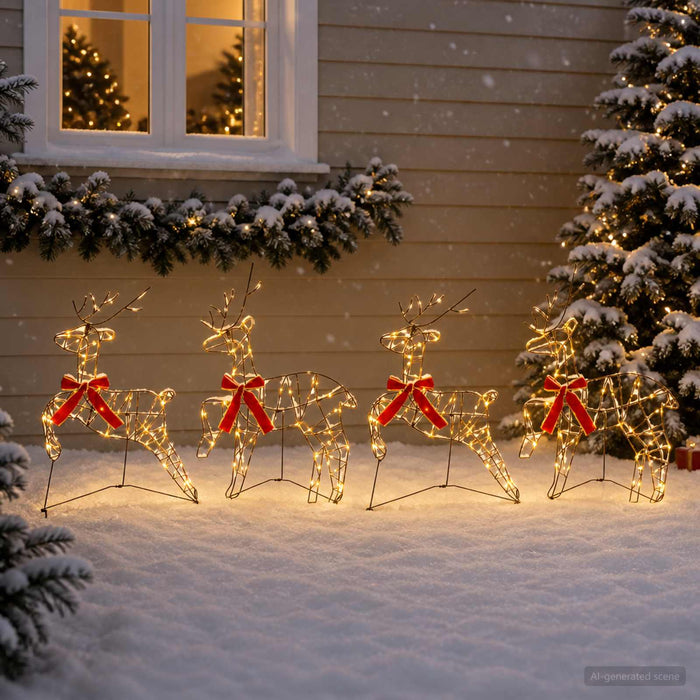 Ren de Crăciun 4 buc. 180 LED-uri Alb cald 43 x 19 x 65 cm - WALTI WALTI