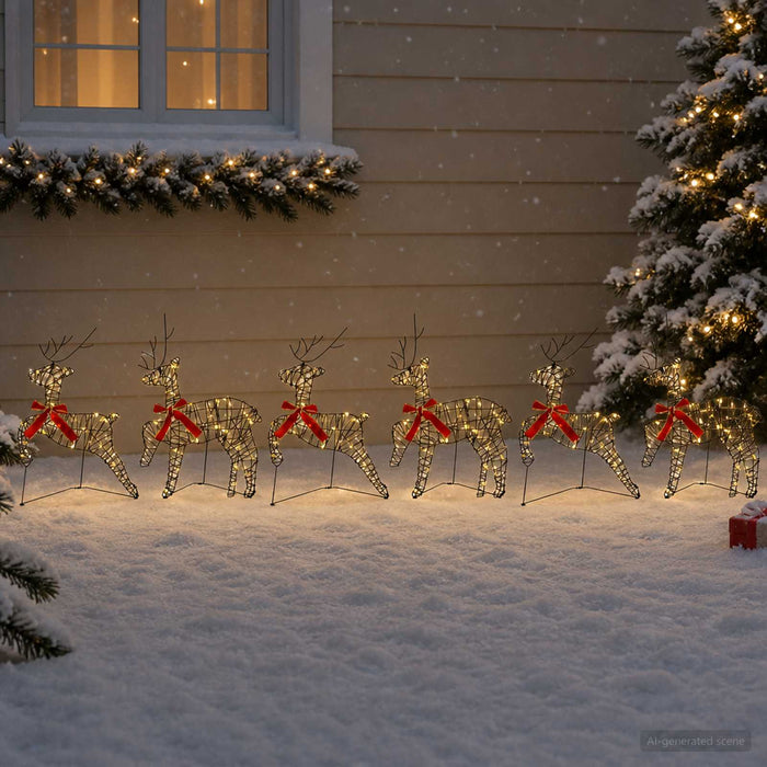 Ren de Crăciun 6 buc. 80 LED-uri Alb cald 43 x 19 x 65 cm WALTI